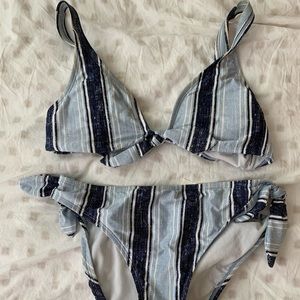 Blue Striped Bikini